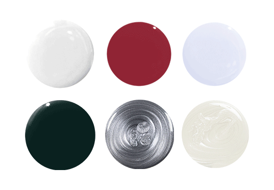 various shades of polish swatches