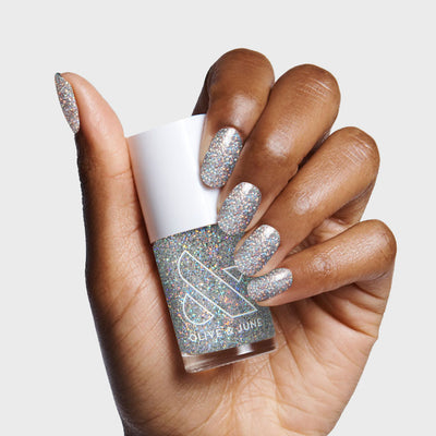 Exclamation Point Exclamation Point silver glitter Nail Polish