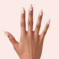 Star Halfmoon - Press-On | Long | Almond on customer hand