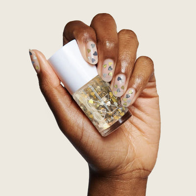 Biggest Fan Biggest Fan gold + silver heart confetti Nail Polish