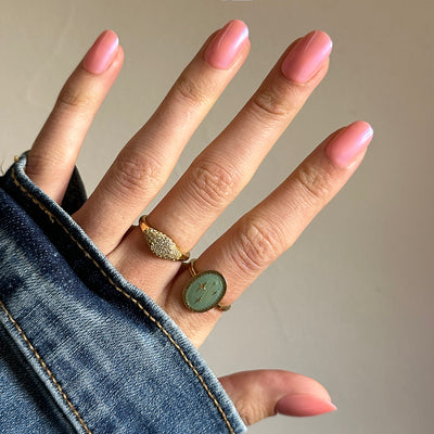 Olive Y'all | Short | Round - Tab Press-On on customer