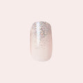 Exclamation Point Glitter Gradient Press-Ons | Squoval | Short on customer hand