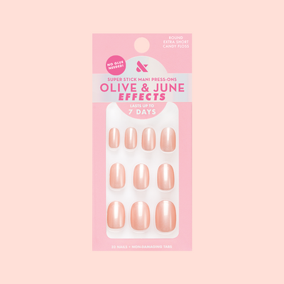 Candy Floss | Extra Short | Round - Tab Press-On Candy Floss | Extra Short | Round - Tab Press-On  Tab Press-On