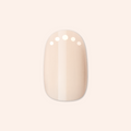 Dotted French | Short | Round - Tab Press-On on customer hand