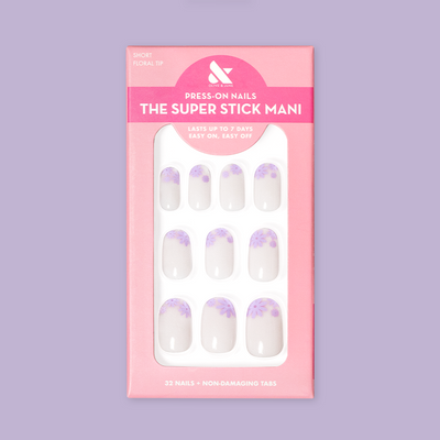 Floral Tip | Short | Round - Tab Press-On Floral Tip | Short | Round - Tab Press-On  Tab Press-On
