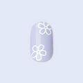 Floral Doodle | Short | Round - Tab Press-On on customer hand