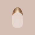 Gold Glimmer French - Press-On | Medium | Oval on customer hand