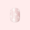 Lightning Strike | Extra Short | Squoval - Tab Press-On on customer hand