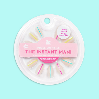 Neon Lines - Press-On | Medium | Almond Neon Lines - Press-On | Medium | Almond  Press-On