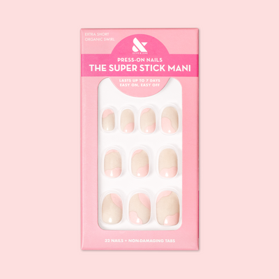 Organic Swirl | Extra Short | Round - Tab Press-On Organic Swirl | Extra Short | Round - Tab Press-On  Tab Press-On