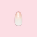 Pink Glitter Gradient - Press-On | Medium | Oval on customer hand