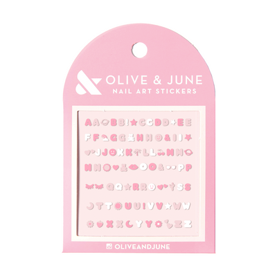 Pink Letters Pink Letters  Nail Art Stickers