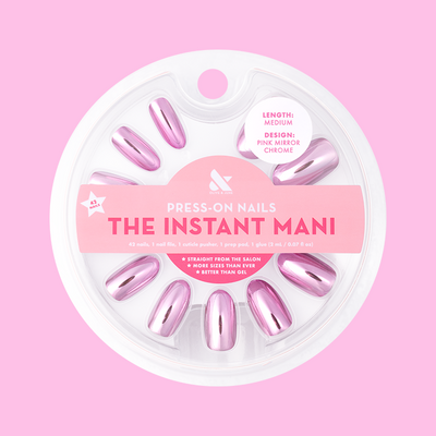Pink Mirror Chrome - Press-On | Medium | Oval Pink Mirror Chrome - Press-On | Medium | Oval  Press-On