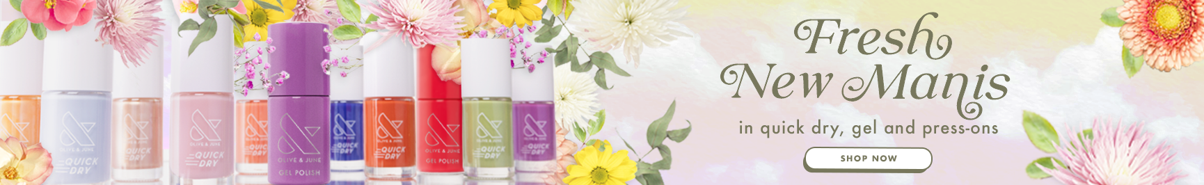 fresh new manis in quick dry, gel and press-ons - shop now