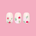 Rose Bouquets - Press-On | Short | Squoval on customer hand