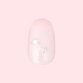 Soft Silver Foil Stars - Press-On | Short | Round on customer hand