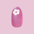 Sparkle Floral - Press-On | Medium | Oval on customer hand