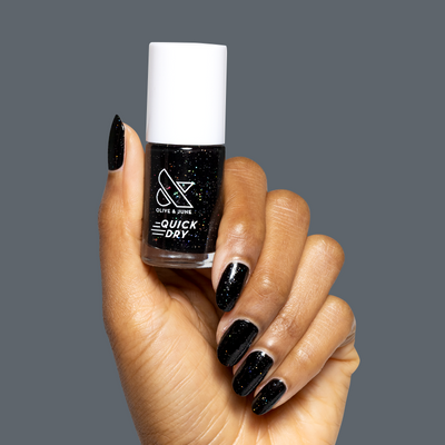 Stargaze Stargaze Inky black with rainbow glitter Quick Dry Polish