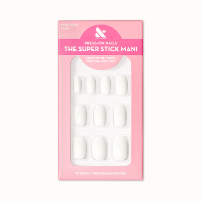 Swan | Extra Short | Squoval - Tab Press-On Swan | Extra Short | Squoval - Tab Press-On  Tab Press-On